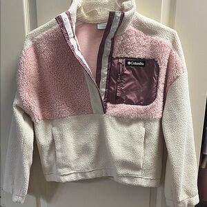 Columbia Pink and White Fleece Jacket
